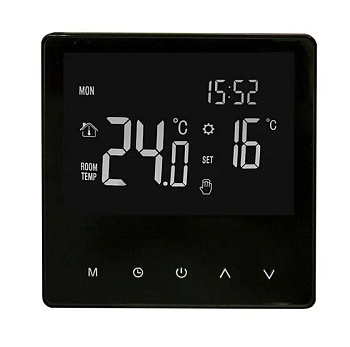 Термостат TT02/HT18H1S/HT18H3 Mirror Black (wifi черный, программируемый, сенсорный) 